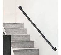 Modern Black Wrought Iron Stair il - 1ft to 20ft Adjustable Indoor/Outdoor Banister Railing Kit Wall-Mounted Safe Grab Bar (3ft/90cm Size)