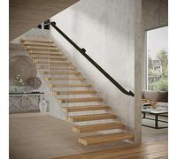 Modern Black Zinc-Coated Stair Railing Wall-Mount Support Metal il for Indoor Use Secure Grip Safety Handle Stylish Balustrade for Steps