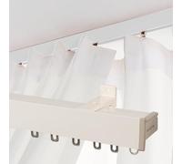 Modern Blackout Curtain Track System, Stylish Aluminum Alloy Rail, Wall-Mounted Rod Kit with Accessories for Home, White, 4m/13ft, Micro Baffle Design for Optimal Light Blocking