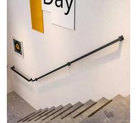Modern BlackRailing2.8m Wrought Iron Handrail for Indoor/Outdoor Steps Wall Mounted Balustrade for Loft Villa Corridor Safety Bar Stylish case Upgrade