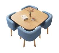 Modern Blue Conference Table and Chair Set for 4 PeopleSquare Office Negotiation Furniture for Home Office and Small SpacesIdeal for Meetings and Collaboration
