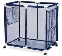Modern Blue Pool Storage Bin - Extra Large | Perfect Contemporary Nylon Mesh Basket Organizer For Goggles, Beach Balls, Floats, Swim Toys & Accessories | Air Dry Items Quickly & Easily