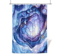 Modern Blue Shower Curtain for Bathroom, Abstract Art Moire Contemporary Water Ripple Waterproof Cloth Fabric Bathroom Accessories Set with 12 Rust Proof Plastic Hooks, 66” x 72”