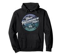 Modern Blues Harmonica Born In 1975 Vintage 50th Birthday Pullover Hoodie