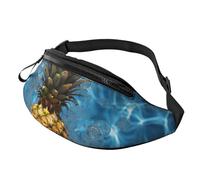Modern Bohemia Flower Fanny Pack for Women Men Fashion Waist Pack Adjustable Belt Bag for Workout Running Travelling Casual Waist Bag, Pineapple In The Pool, One Size