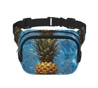 Modern Bohemia Flower Fanny Pack for Women Men Fashion Waist Pack Adjustable Belt Bag for Workout Running Travelling Casual Waist Bag, Pineapple In The Pool, One Size