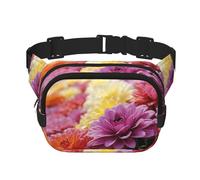 Modern Bohemia Flower Fanny Pack for Women Men Fashion Waist Pack Adjustable Belt Bag for Workout Running Travelling Casual Waist Bag, Rainbow Flower Sea, One Size