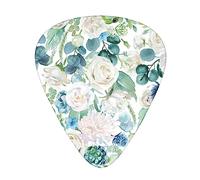 Modern Bohemia Flower Printed Guitar Picks,12 Pack Personalized Guitar Picks For Bass Acoustic Guitar Electric Guitar Includes 0.46mm/0.71mm/ 0.96mm