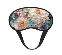 Modern Bohemia Flower Sleep Mask for Side Sleeper Soft Breathable Sleeping Eye Mask Blackout Silk Eye Sleep Shade Cover with Elastic Strap Night Blindfold for Women Men Travel Nap