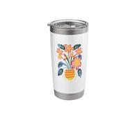 Modern Boho Colorful Floral Abstract Folk Art Design Stainless Steel Insulated Tumbler