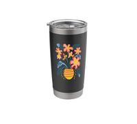 Modern Boho Colorful Floral Abstract Folk Art Design Stainless Steel Insulated Tumbler