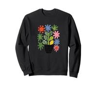 Modern Boho Colorful Floral Abstract Folk Art Design Sweatshirt