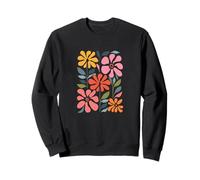 Modern Boho Colorful Floral Abstract Folk Art Design Sweatshirt