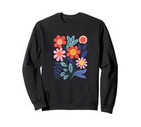 Modern Boho Colorful Floral Abstract Folk Art Design Sweatshirt