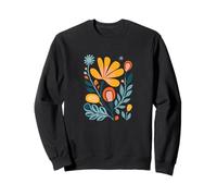 Modern Boho Colorful Floral Abstract Folk Art Design Sweatshirt