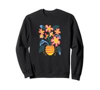Modern Boho Colorful Floral Abstract Folk Art Design Sweatshirt