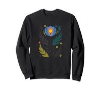 Modern Boho Colorful Floral Abstract Folk Art Design Sweatshirt