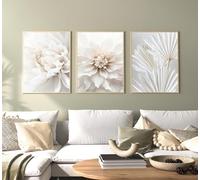 Modern Boho Decor Pictures Aesthetic Plant Images, Natural Landscape Beach, Abstract Art Wall Pictures Bohemian Poster Set, Without Frame (20 x 30 cm - 3 Pcs, Poster-01)