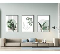 Modern Boho Decor Pictures Aesthetic Plant Images, Natural Landscape Beach, Abstract Art Wall Pictures Bohemian Poster Set, Without Frames (40 x 60 cm - 3Pcs, Poster-05)