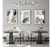 Modern Boho Decorative Pictures Aesthetic Plant Pictures, Natural Landscape Beach, Abstract Art Wall Pictures Bohemian Poster Set, Without Frame (20 x 30 cm, 3 Pieces, Poster 16)