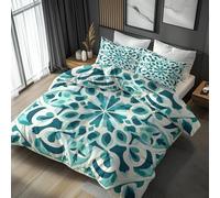 Modern Boho Emperor Duvet Cover Sets - Moroccan Bedding & Bedroom Decor, Super Soft Microfiber Quilt Cover and 2 Pillowcases, with Zip, Reversible Design I&A-N145