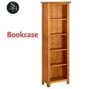 Modern Bookcase Solid Wood Oak Wooden Book Brown Display Storage Shelf vidaXL
