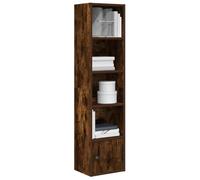 Modern Bookcase with Smoke Oak Finish Multi-Use Shelving Unit for Living Room & Office Durable 31x24x127 cm Chipboard Storage Flexible Assembly & Doors Easy to Install