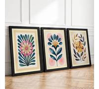 Modern Botanical Blooms Botanical Set of 3 Framed Wall Art Prints A2