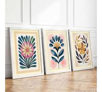 Modern Botanical Blooms Botanical Set of 3 Framed Wall Art Prints A3