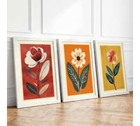 Modern Botanical Blooms Botanical Set of 3 Framed Wall Art Prints A3