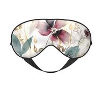 Modern Botanical Double-Sided Silk Sleep Mask, Adjustable Light Blocking Eye Mask for Travel, Men & Women, Soft Comfortable Blindfold 20x10cm