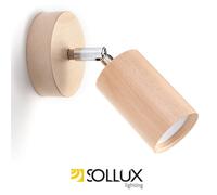 Sollux Lighting Berg Wood Natural 1 Light Classic Wall Light