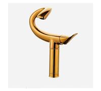 Modern Brass Bathroom Faucet with Single Handle Hot and Cold Water Basin Tap Deck Mount Single Hole Mixer for Wash Basin Golden and White