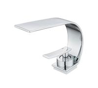Modern Brass Bathroom Sink Faucet - Single Lever Waterfall Mixer Tap with Hot/Cold Control Hoses for Stylish Bathrooms - & Easy to Install