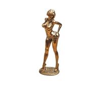 Modern Brass Beauty Figurine, Miniature Sexy Woman Beautiful Female Statue, Miniatures Body Art Crafts, Desktop Ornaments, Home Car Decoration(C)