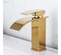 Modern Brass Cascade Bathroom Faucet, Hot & Cold Water Mixer, Elegant Design for Luxury Bathrooms, Easy Installation, High Flow Rate, Durable & Stylish Bathroom Fixture