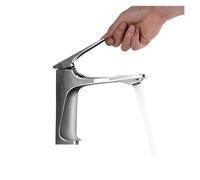 Modern Brass Core Bathroom Sink Faucet Single Handle Deck-Mounted Mixer Tap for Hot & Cold Water Corrosion-Resistant Silver Plating Stylish Wash Basin Fixture