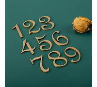 Modern Brass House Numbers Stickers For Apartment Metal Self Adhesive Doorplate Door Plaque Number Mailbox Address Street Signs (Width : Number 1)