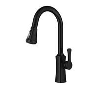 Modern Brass Kitchen Faucet with Pull-Down Sprayer, Commercial-Grade Sink Tap, Hot and Cold Water Mixer, Stylish Kitchen Sink Faucet for Home and Restaurant