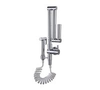Modern Brass Kitchen Faucet with Sprayer, Wall-Mounted Cold Water Tap, Double Swivel Pot Filler, Chrome Finish, Sleek Design for Culinary Excellence