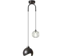 Modern Brass LED Chaner - Adjustable Minimalist Double Head Pendant Light for Bedroom, Living Room, and Dining Room - Elegant Glass Ceiling Lamp (Dark)