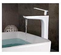 Modern Brass Mixer Faucet with Hot and Cold Water, Contemporary White Cuisine Sink Mixer, Elegant Bathroom Décor, Ideal for Home Interior Design