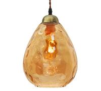 Modern Brass Pendant Light Amber Glass Ceiling Lamp Shade Smoked Teardrop M0-239-F