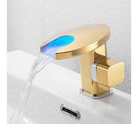 Modern Brass Single Handle Bathroom Faucet - Stylish Waterfall Design Luxury Sink Mixer Tap for Contemporary Home Décor Easy Installation and Elegant Bathroom Fixtures
