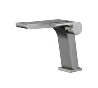 Modern Brass Single Lever Waterfall Basin Mixer Tap for Bathroom Sink - Grey h High-Quali Faucet for Contemporary Bathrooms Easy to Inll