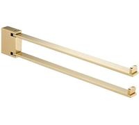 Modern Brass Swing Out Towel Bar Rack - 2 Bar Folding Arm Swivel Hanger for Bathroom & Kitchen Storage(Gold)