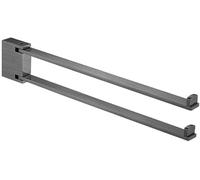 Modern Brass Swing Out Towel Bar Rack - 2 Bar Folding Arm Swivel Hanger for Bathroom & Kitchen Storage(Grey)