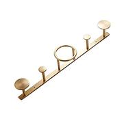 Modern Brass Wall Coat Rack with 5 Hooks, Sturdy for Coats and Hats, 50 cm, Gold Color, Stylish Home Decor, Space-Saving Entryway nizer