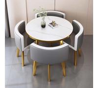 Modern Breakfast Bar Table Set with Soft Backrest Chairs Space Saving Design for Kitchen & Living Room Office Conference Tables 70x75cm (27.5x29.5in)