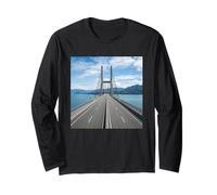 Modern Bridge Road Ocean Mountain Scenic Drive View Long Sleeve T-Shirt